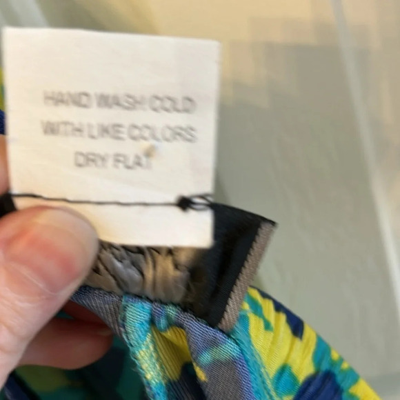 Vintage Slinky Brand Women’s (M) Blue Floral Stretch Pull On Pants Elastic Waist - Picture 3 of 5